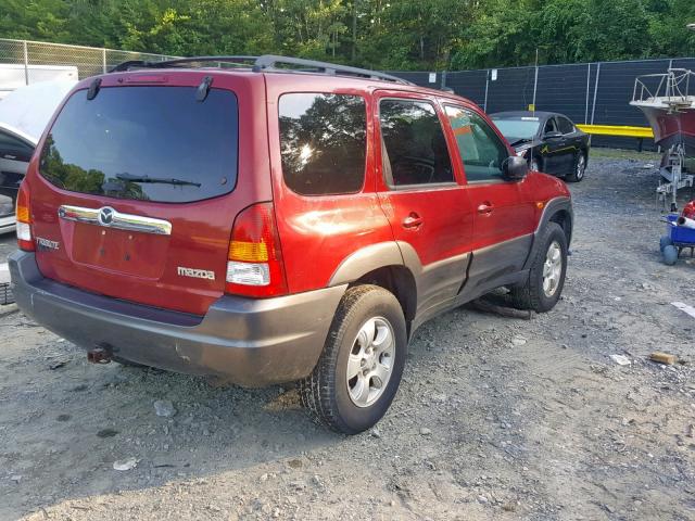 4F2CZ94184KM23431 - 2004 MAZDA TRIBUTE LX RED photo 4