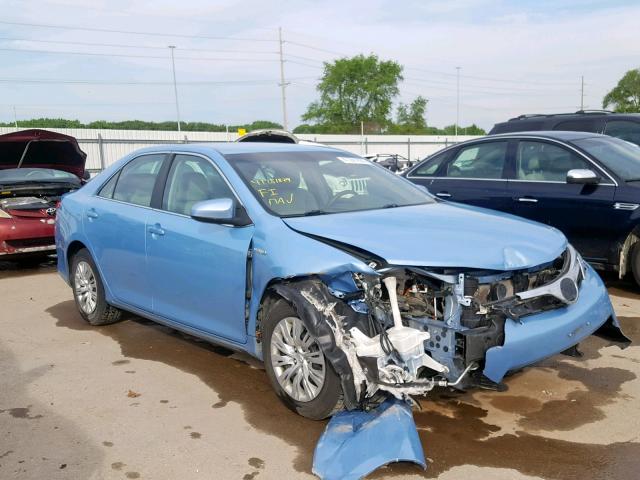 4T1BD1FK9CU033146 - 2012 TOYOTA CAMRY HYBR BLUE photo 1