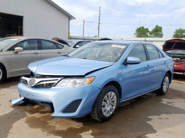 4T1BD1FK9CU033146 - 2012 TOYOTA CAMRY HYBR BLUE photo 2