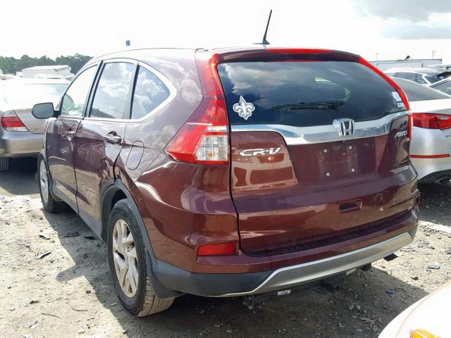 2HKRM4H74FH654371 - 2015 HONDA CR-V EXL BURGUNDY photo 3