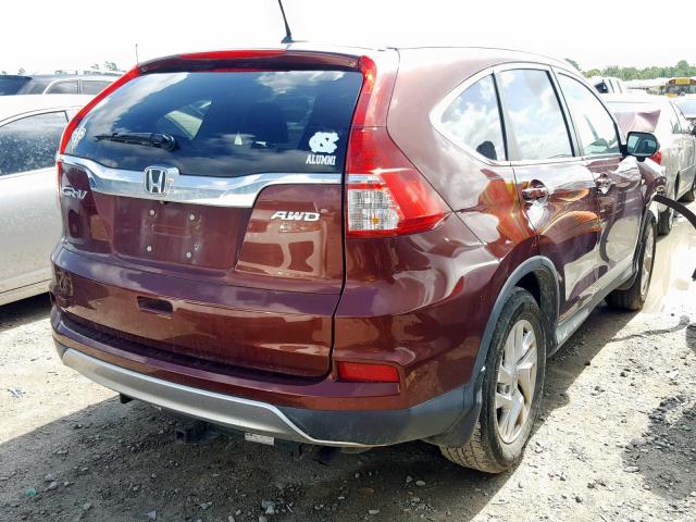 2HKRM4H74FH654371 - 2015 HONDA CR-V EXL BURGUNDY photo 4