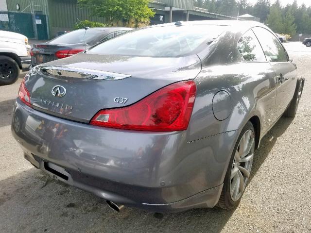 JN1CV6EK1AM104778 - 2010 INFINITI G37 BASE GRAY photo 4