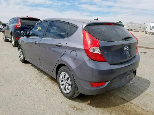 KMHCT5AE9GU285937 - 2016 HYUNDAI ACCENT SE GRAY photo 3