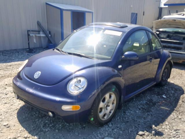 3VWCP21C02M405009 - 2002 VOLKSWAGEN NEW BEETLE ლურჯი ფოტო 2