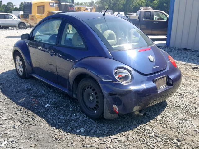 3VWCP21C02M405009 - 2002 VOLKSWAGEN NEW BEETLE ლურჯი ფოტო 3