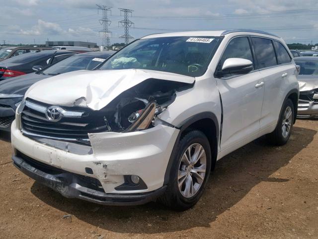 5TDJKRFH3FS123748 - 2015 TOYOTA HIGHLANDER WHITE photo 2