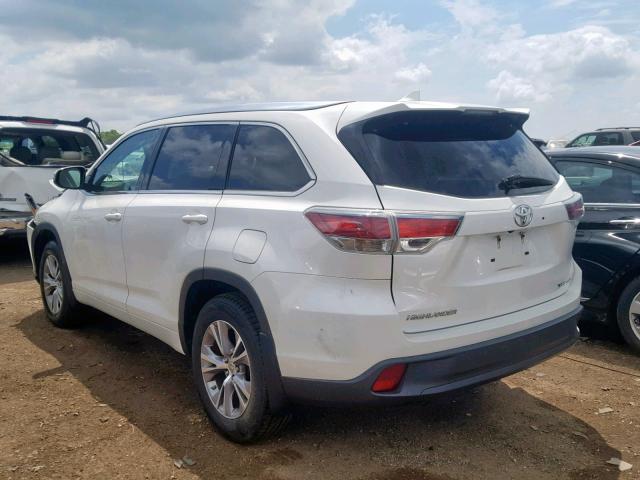 5TDJKRFH3FS123748 - 2015 TOYOTA HIGHLANDER WHITE photo 3