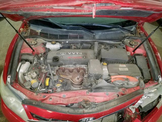 4T1BB3EK2AU116644 - 2010 TOYOTA CAMRY HYBR RED photo 7