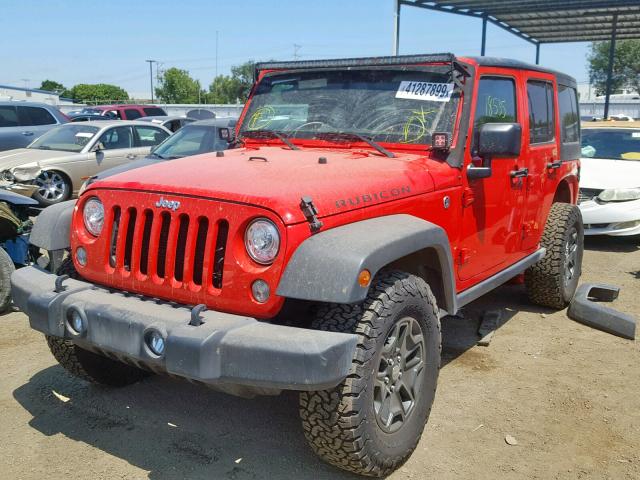 1C4BJWFG5HL706677 - 2017 JEEP WRANGLER U RED photo 2