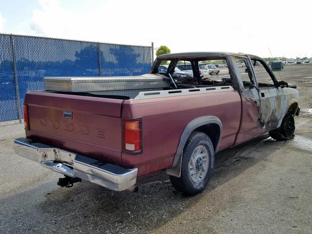 1B7FL23X0NS509071 - 1992 DODGE DAKOTA BURGUNDY photo 4