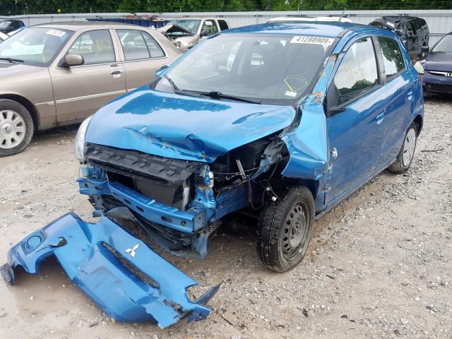 ML32A3HJ6FH039886 - 2015 MITSUBISHI MIRAGE DE BLUE photo 2