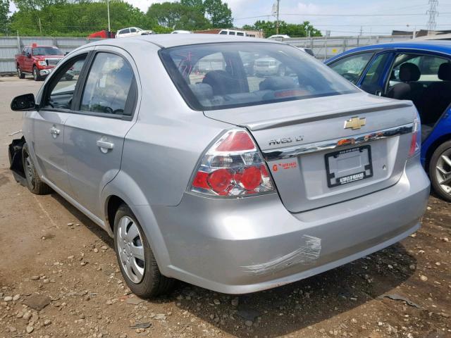 KL1TD5DE1BB122160 - 2011 CHEVROLET AVEO LS SILVER photo 3