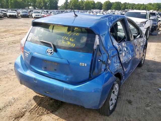 JTDKDTB35C1521459 - 2012 TOYOTA PRIUS C BLUE photo 4