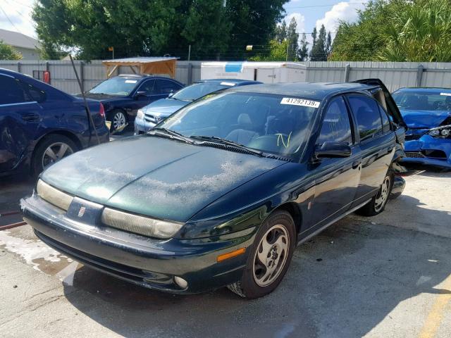 1G8ZK8271VZ139366 - 1997 SATURN SW2 GREEN photo 2