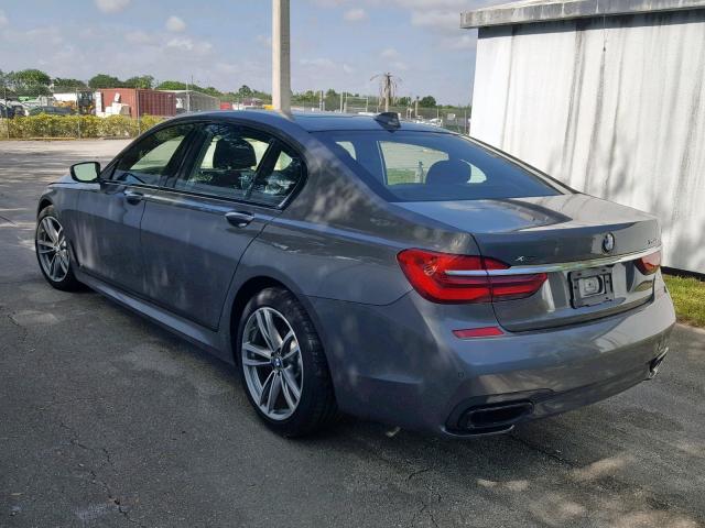 WBA7F2C56KB239282 - 2019 BMW 750I GRAY photo 3