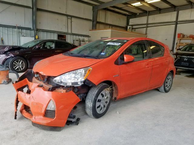 JTDKDTB36D1052190 - 2013 TOYOTA PRIUS C ORANGE photo 2