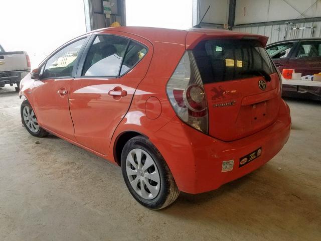 JTDKDTB36D1052190 - 2013 TOYOTA PRIUS C ORANGE photo 3