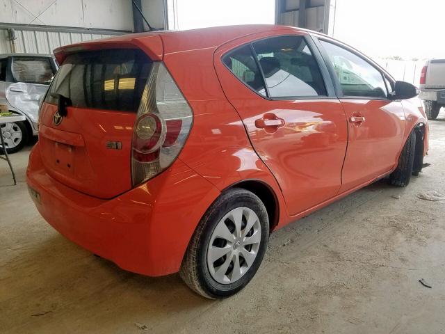 JTDKDTB36D1052190 - 2013 TOYOTA PRIUS C ORANGE photo 4