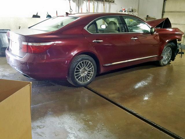 JTHGL46F175014171 - 2007 LEXUS LS 460L RED photo 4