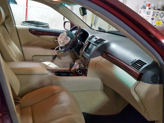 JTHGL46F175014171 - 2007 LEXUS LS 460L RED photo 5