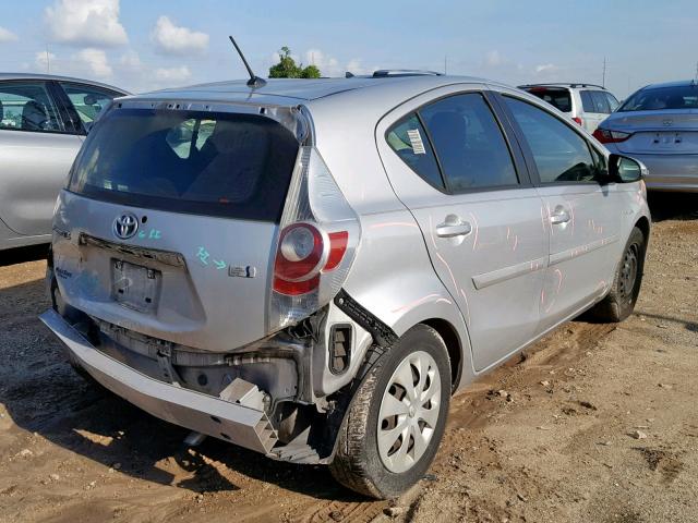 JTDKDTB32C1516039 - 2012 TOYOTA PRIUS C SILVER photo 4