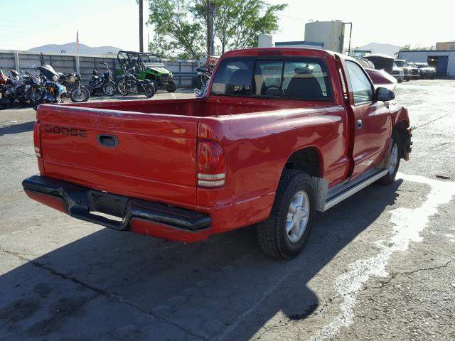 1B7FL26PXVS252450 - 1997 DODGE DAKOTA RED photo 4