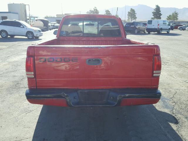 1B7FL26PXVS252450 - 1997 DODGE DAKOTA RED photo 6