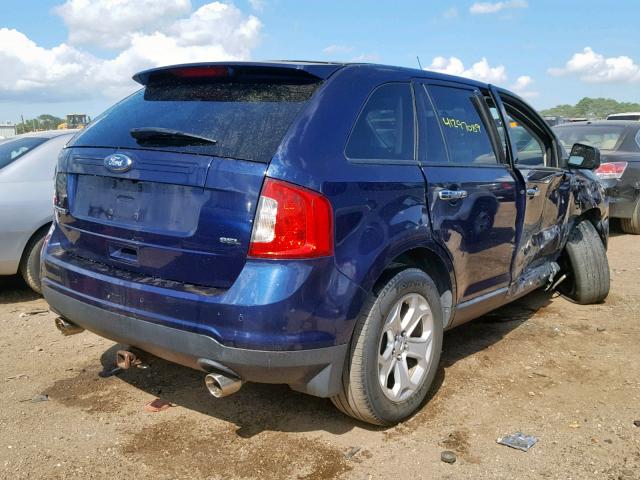 2FMDK3JC1BBA26240 - 2011 FORD EDGE SEL BLUE photo 4