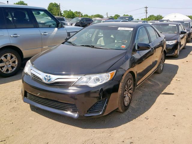 4T1BD1FK0EU112059 - 2014 TOYOTA CAMRY HYBR BLACK photo 2