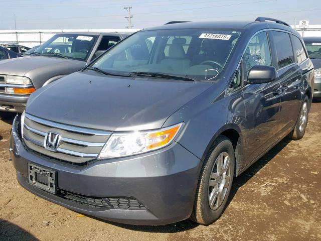 5FNRL5H2XCB005911 - 2012 HONDA ODYSSEY LX GRAY photo 2