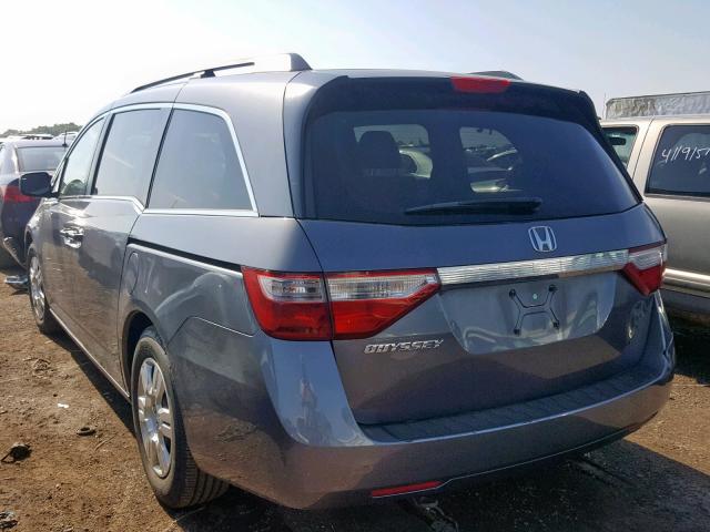 5FNRL5H2XCB005911 - 2012 HONDA ODYSSEY LX GRAY photo 3