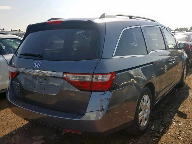 5FNRL5H2XCB005911 - 2012 HONDA ODYSSEY LX GRAY photo 4