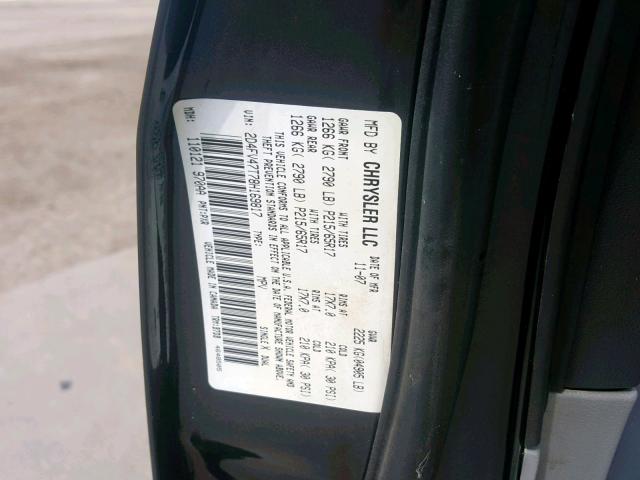 2D4FV47T78H169817 - 2008 DODGE MAGNUM BLACK photo 10