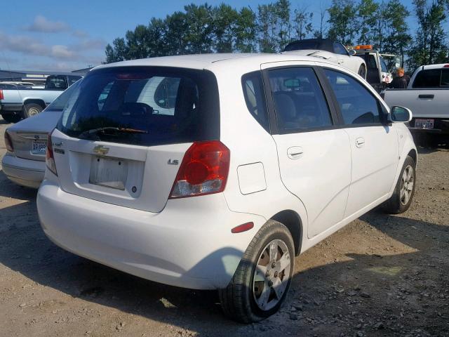 KL1TD666X7B776996 - 2007 CHEVROLET AVEO BASE თეთრი ფოტო 4