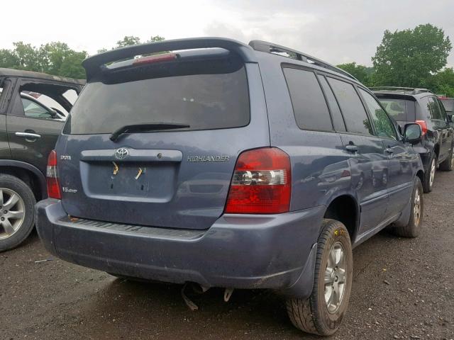 JTEHP21A070215207 - 2007 TOYOTA HIGHLANDER BLUE photo 4