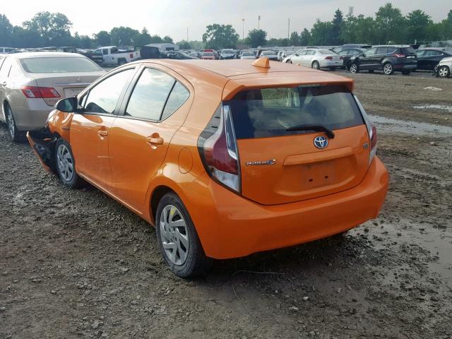 JTDKDTB39F1107850 - 2015 TOYOTA PRIUS C ORANGE photo 3