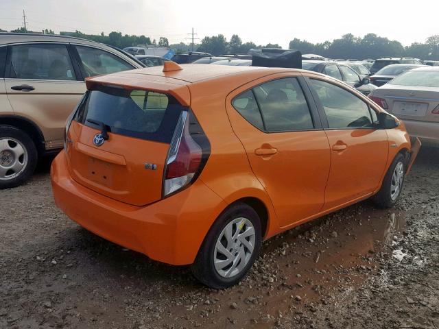 JTDKDTB39F1107850 - 2015 TOYOTA PRIUS C ORANGE photo 4