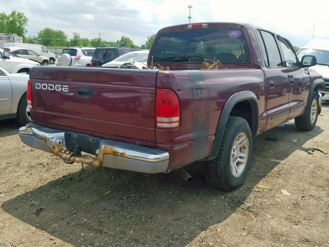 1B7GL2AX01S175254 - 2001 DODGE DAKOTA QUA BURGUNDY photo 4