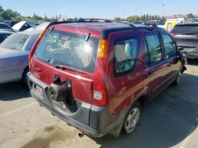 JHLRD784X2C001267 - 2002 HONDA CR-V LX RED photo 4