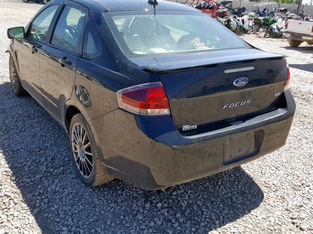 1FAHP3GN8AW232979 - 2010 FORD FOCUS SES BLACK photo 3