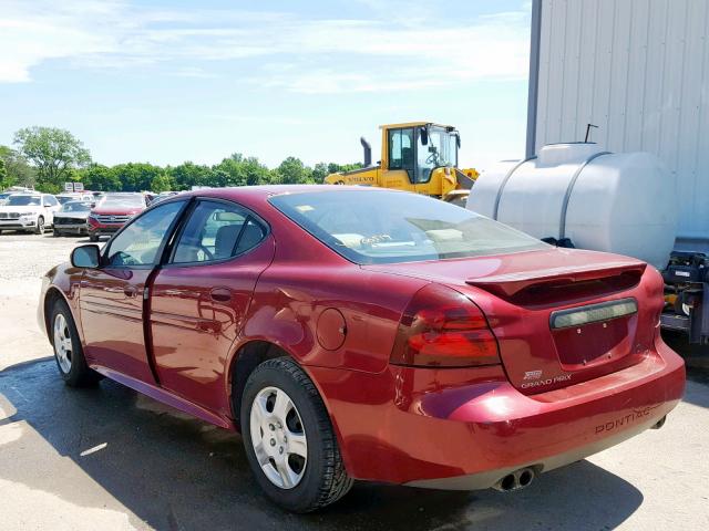 2G2WP522341231510 - 2004 PONTIAC GRAND PRIX MAROON photo 3