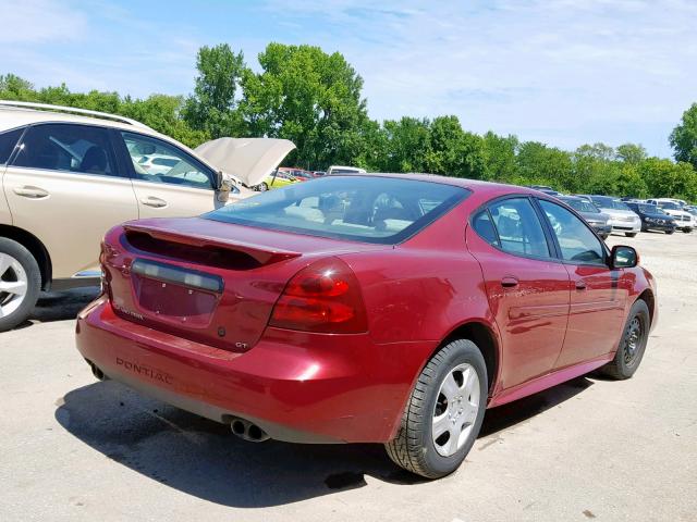 2G2WP522341231510 - 2004 PONTIAC GRAND PRIX MAROON photo 4