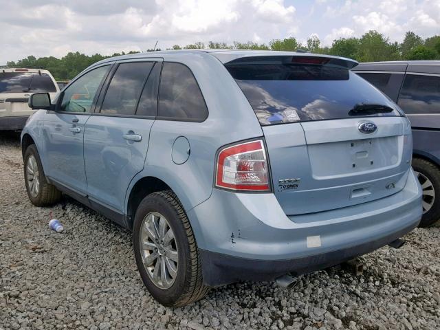 2FMDK38C78BA66918 - 2008 FORD EDGE SEL BLUE photo 3