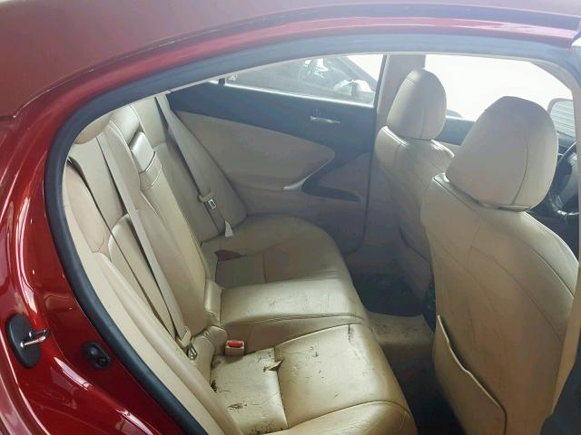 JTHBK262262009561 - 2006 LEXUS IS 250 BURGUNDY photo 6