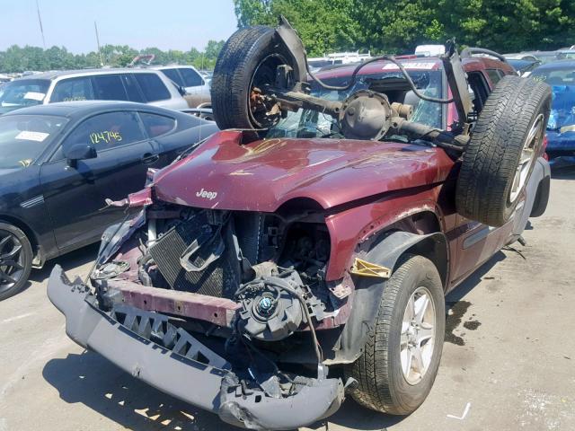 1J4GL48K73W581348 - 2003 JEEP LIBERTY SP MAROON photo 2