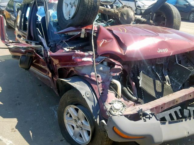 1J4GL48K73W581348 - 2003 JEEP LIBERTY SP MAROON photo 9