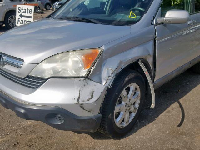 5J6RE38789L022989 - 2009 HONDA CR-V EXL SILVER photo 9