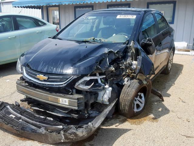 1G1JB5SH7H4126898 - 2017 CHEVROLET SONIC LS BLACK photo 2