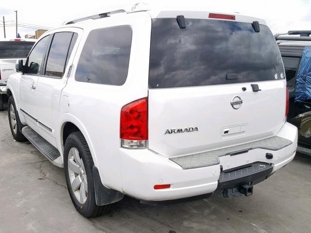 5N1BA0NDXAN620212 - 2010 NISSAN ARMADA SE WHITE photo 3