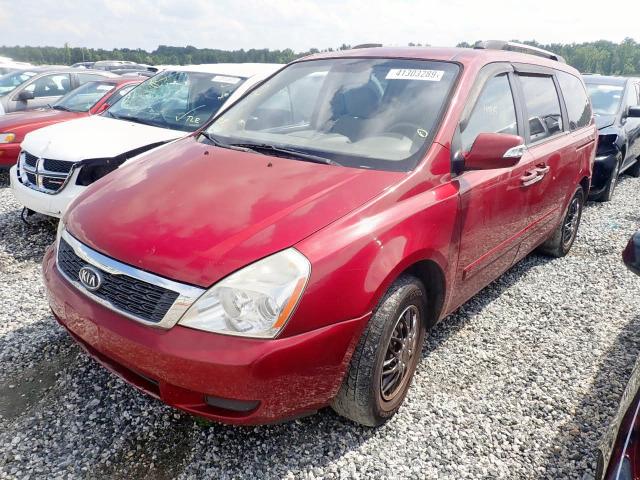 KNDMG4C78B6372862 - 2011 KIA SEDONA LX RED photo 2